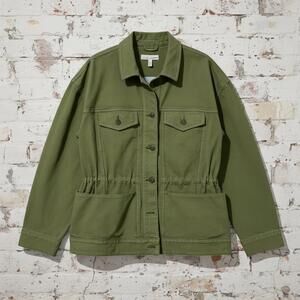New LOFT Olive Green Women's Utility Jacket, Size Large Petite